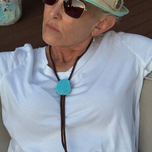 Handmade Unisex Stone & Leather Bolo Ties